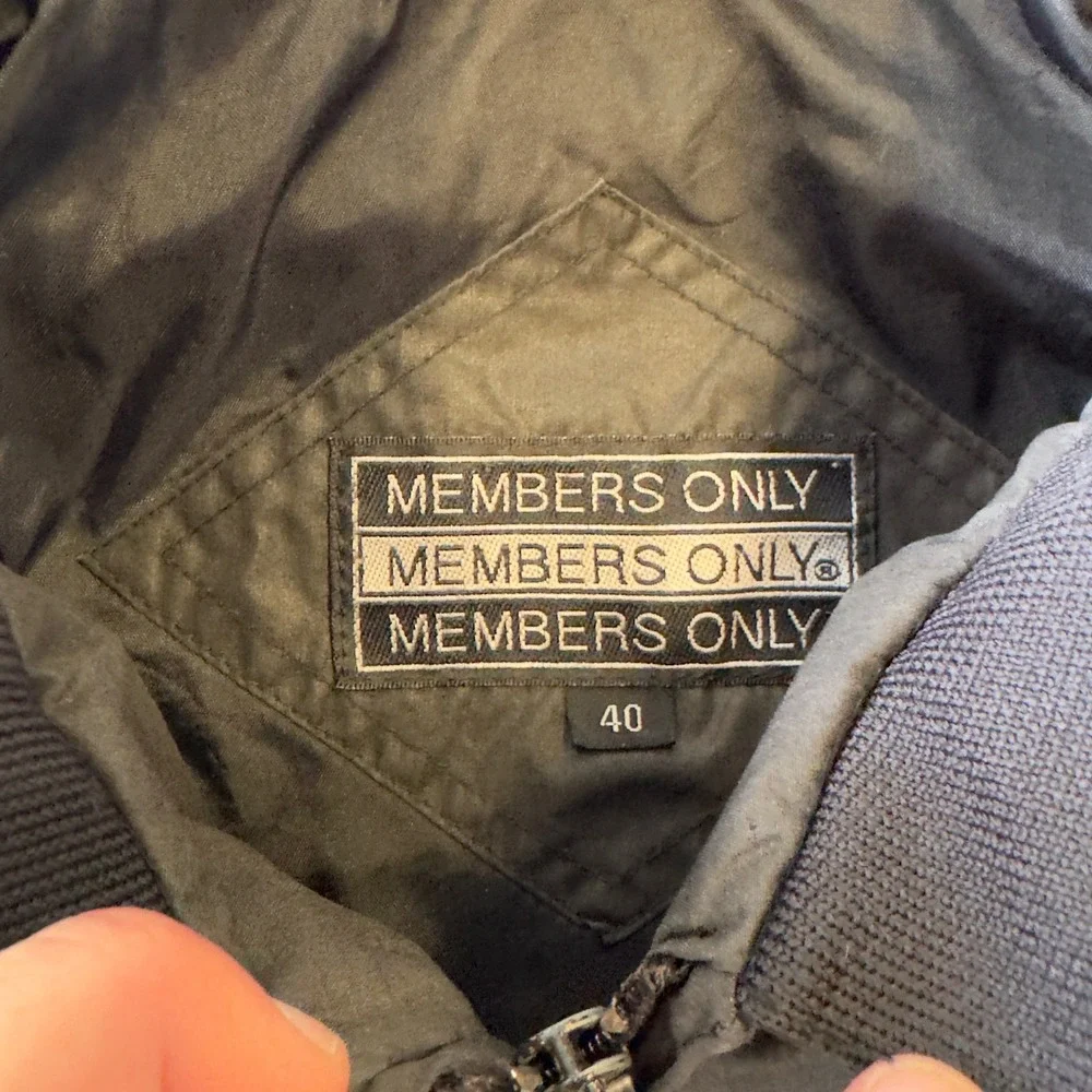 Members Only Mens Iconic Racer Jacket Gray Full Zip Vintage Size 40